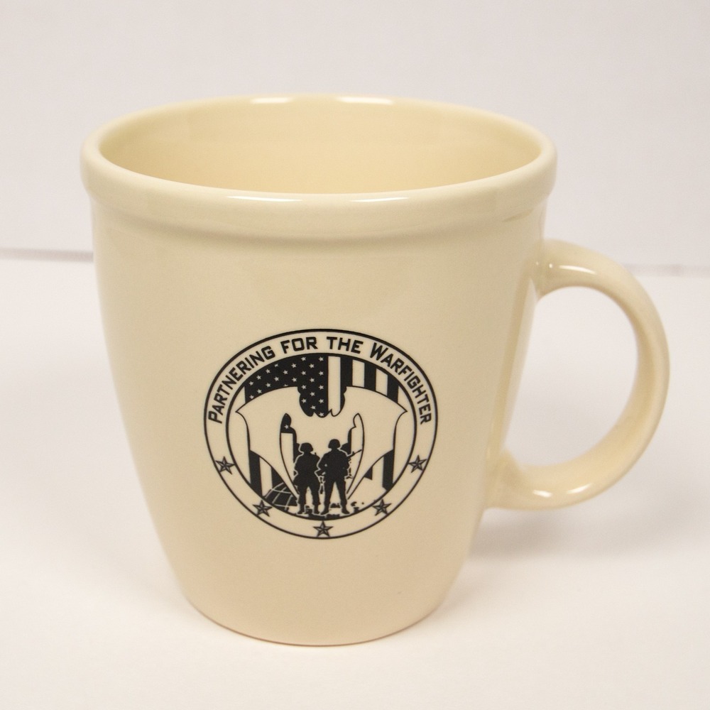 Military Parterning for the Warfighter Mug Cream Ceramic Coffee Cup Defense Tech